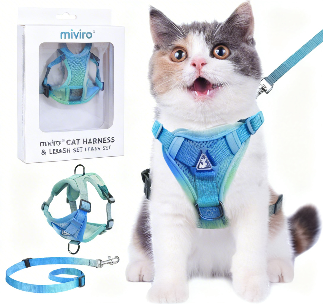 miviro® Escape-Proof Feline Agent Adventure Leash & Harness Set – Unleash Your Curious Kitty’s Outdoor Spy Spirit (No Mid-Mission Escapes!)