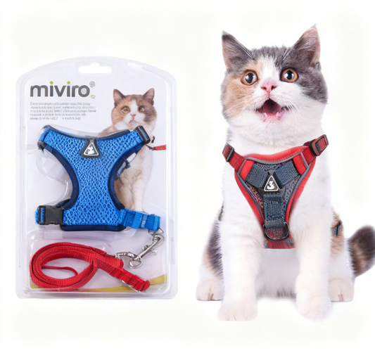miviro® Houdini-Proof Cat Harness & Leash Set - Your Curious Kitty’s Ticket to Outdoor Adventures | Comfort-Fit, Reflective & Escape-Proof