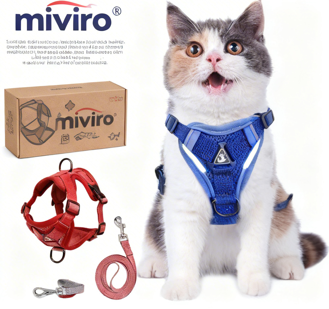 miviro® Escape-Proof Cat Harness & Leash Set – Let Your Curious Kitty Channel Their Inner Explorer (No More Neighborhood Hide-and-Seek!)